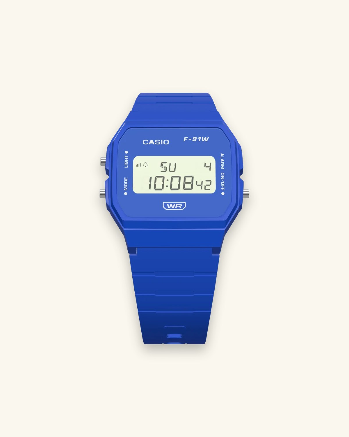 Casio F-91WB-2 Navy Blue, front view