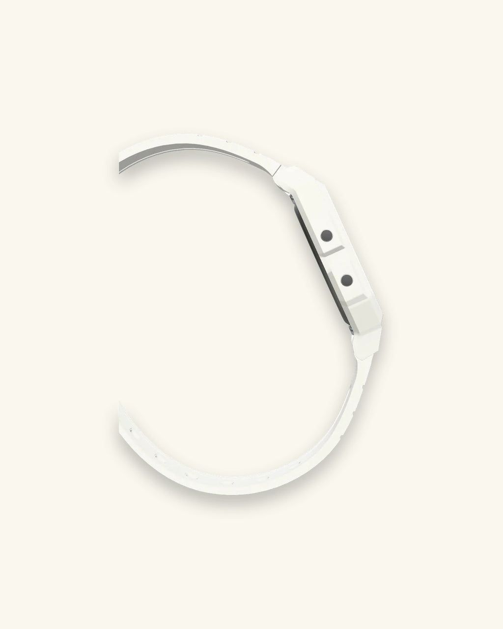 Casio F-91WB-7 Pure White, side profile