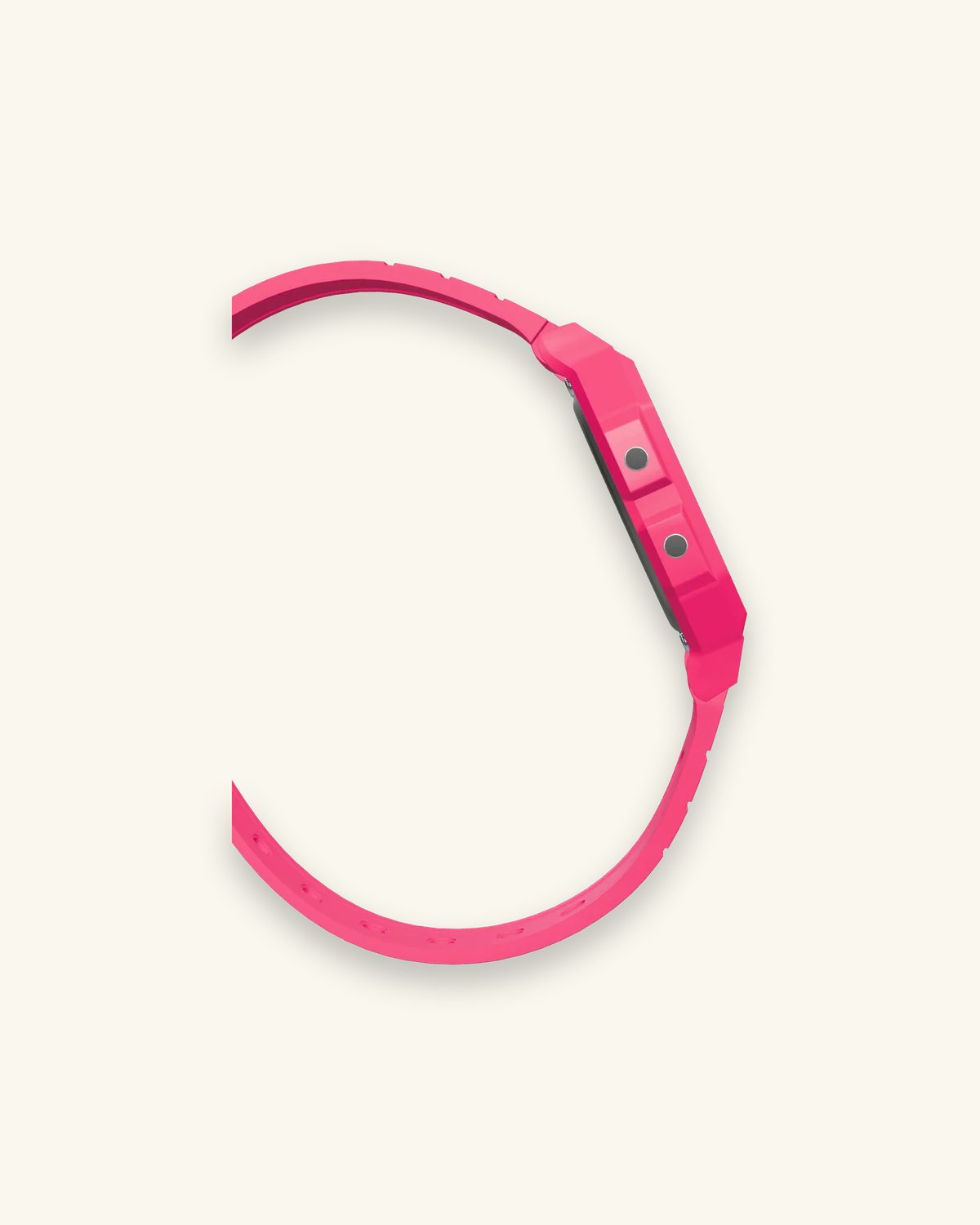 Casio F-91WC-4 Hot Pink, side profile