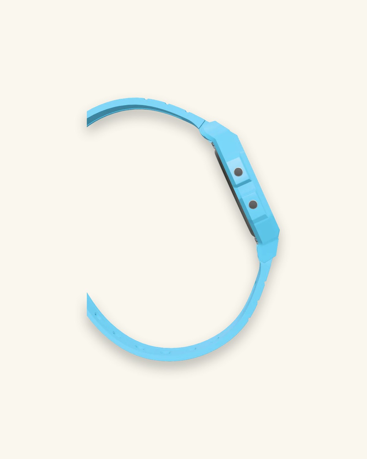Casio F-91WC-2 Sky Blue, side profile