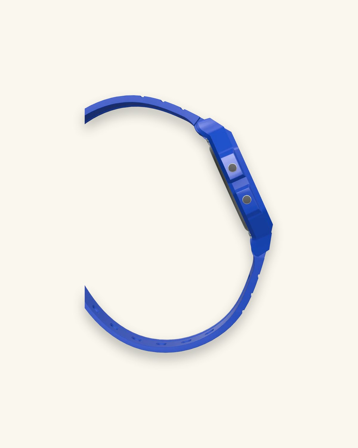Casio F-91WB-2 Navy Blue, side profile