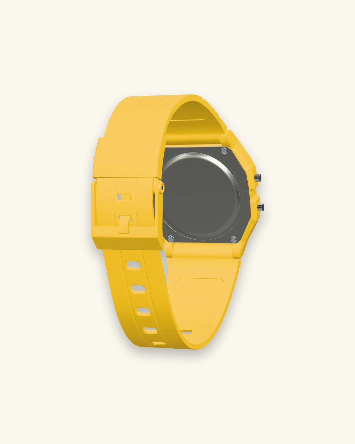 Casio F-91WC-9 Sunflower, stainless steel case back