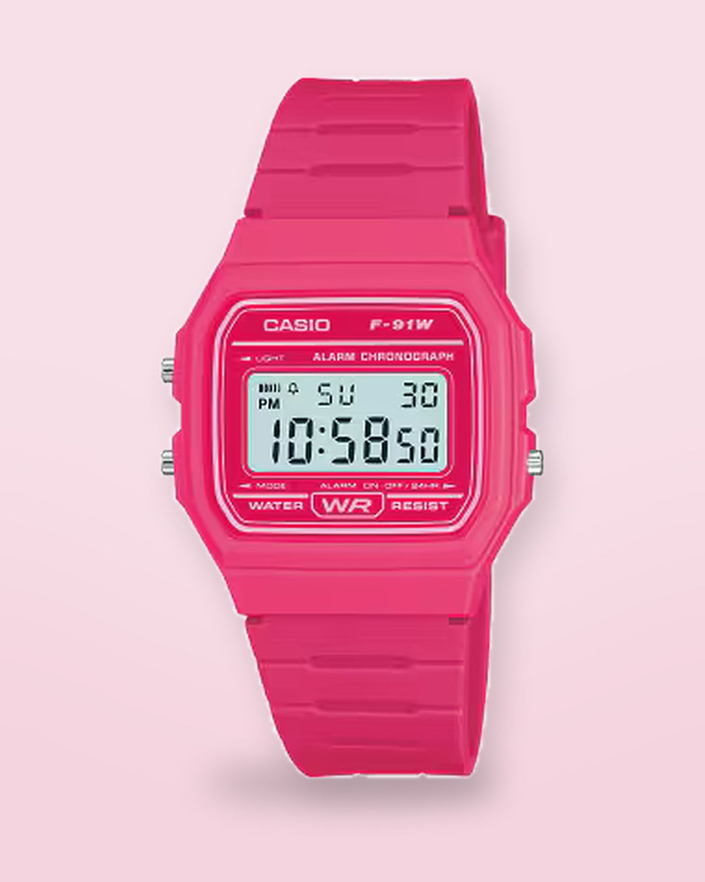 Casio F-91WC-4 Hot Pink