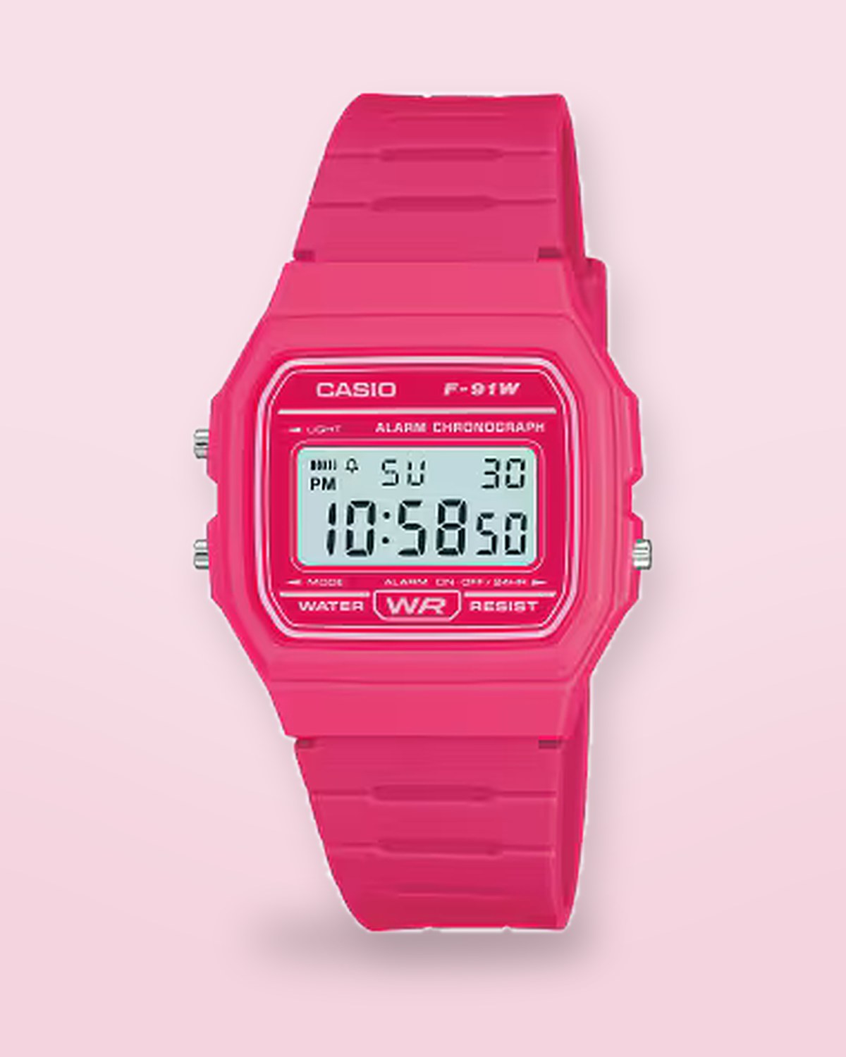 Casio F-91WC-4 Hot Pink