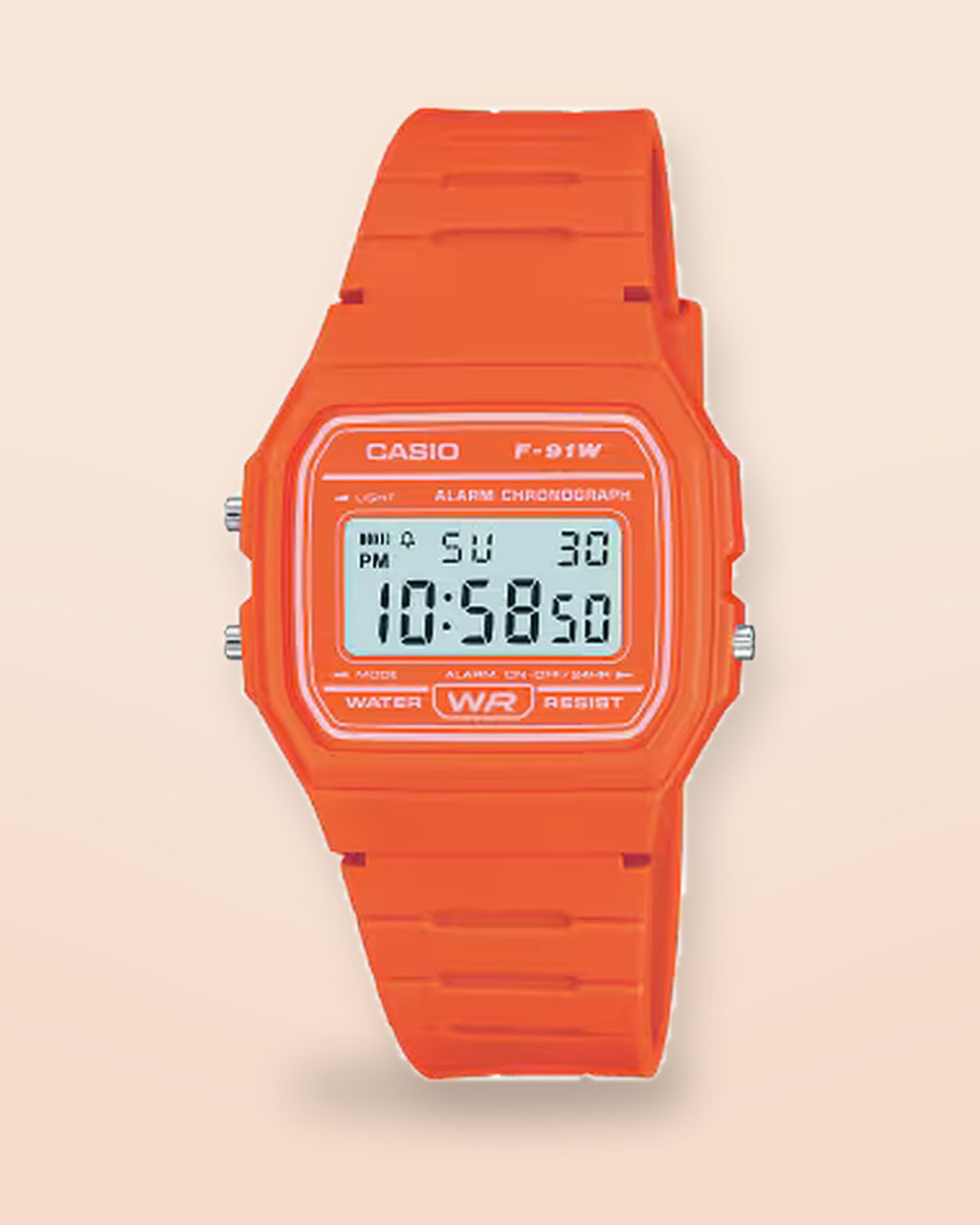 Casio F-91WC-4A2 Tangerine